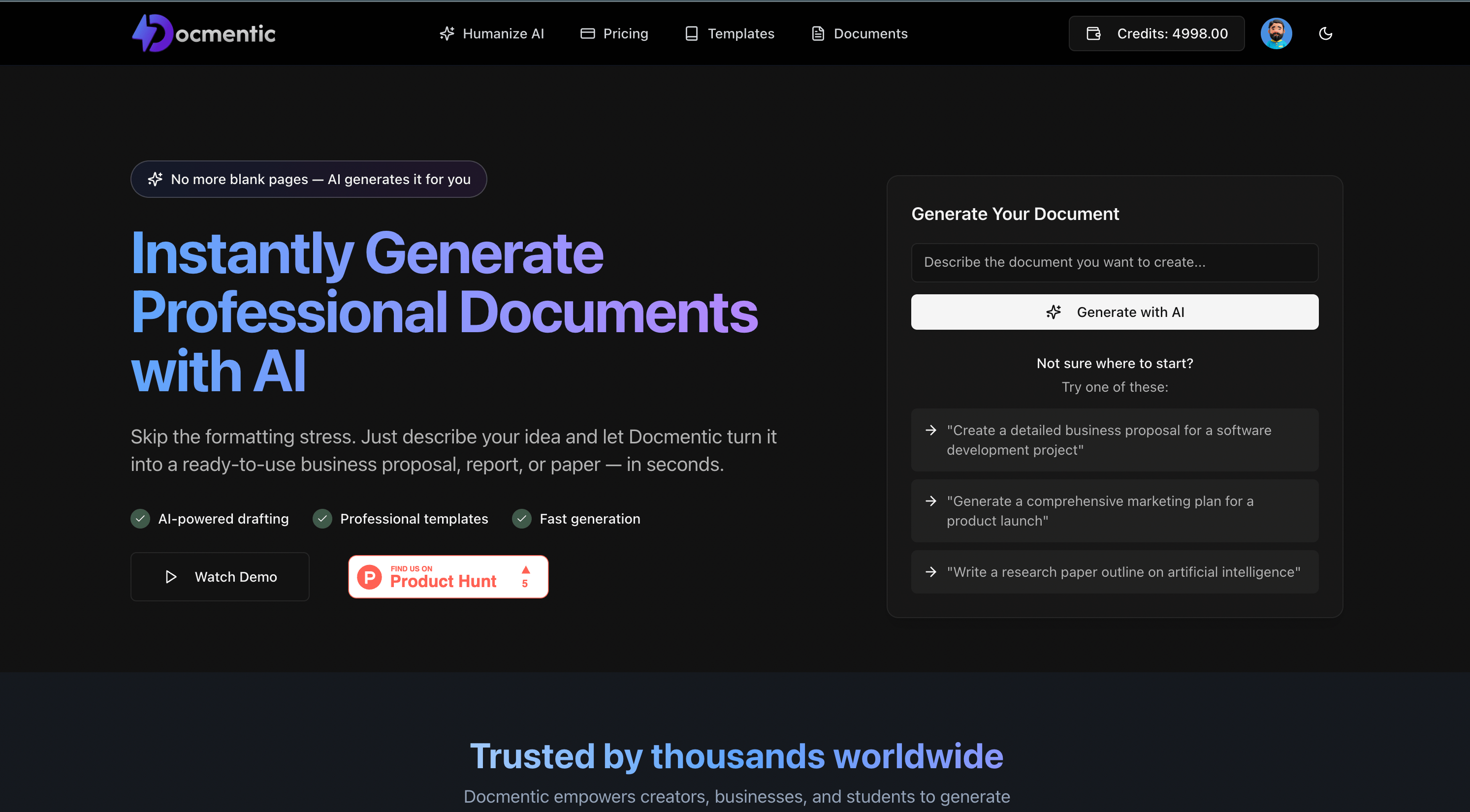 AI-Powered Document Generation SaaS App AI-Powered Document Generation SaaS App